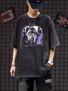 StyleCast Men Graphic Printed Round Neck Cotton Oversized T-shirt