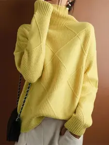 StyleCast Women Cable Knit Turtle Neck Pullover Sweater