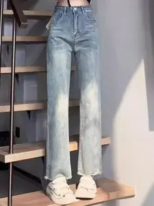 StyleCast Women Straight Fit High-Rise Light Fade Denim Jeans