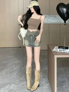 StyleCast Pure Cotton A-Line Mini Skirts