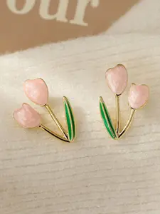 KRENOZ Gold-Plated Floral Shaped Studs