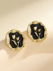 KRENOZ Gold-Plated Floral Studs