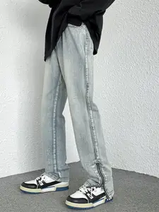 StyleCast Men Straight Fit Mildly Distressed Light Fade Jeans