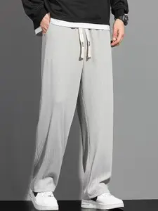 StyleCast Men Relaxed Fit Textured Mid Rise Track Pants