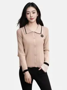StyleCast Women Lapel Collar Sweater