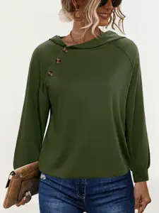 StyleCast x Revolte Women Solid Hood Pullover Sweatshirt