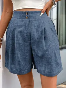 KPOP Women Regular Fit Mid-Rise Regular Shorts