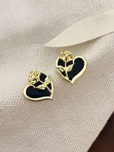 KRENOZ Gold-Plated Heart Shaped Studs