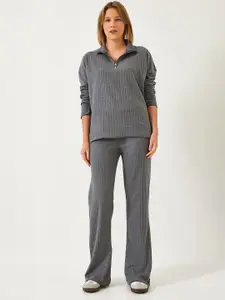 BIANCO LUCCI Ribbed T-Shirt & Trousers Co-Ords