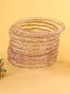LAVAZZA Set Of 6 Fancy Glass Crystals Studded Bangles