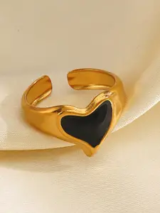 LULU & SKY Gold Plated Heart Shaped Finger Ring