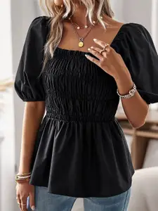 StyleCast Women Solid Square Neck Top