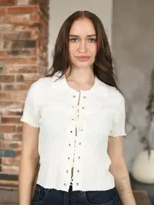 StyleCast Shirt Style Self Design Top