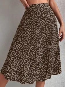 KPOP Printed A-Line Knee Length Skirt