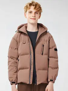 StyleCast x Revolte Men Hooded Solid Casual Puffer Jacket