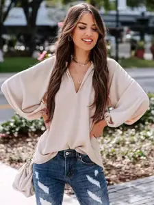 StyleCast Women V - Neck Flared Sleeve Top