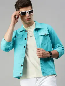 Kaali Peeli Spread Collar Dual Pocket Long Sleeves Denim Jacket