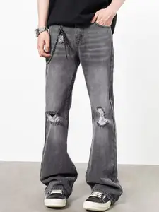 StyleCast x Revolte Men Flared Slash Knee Light Fade Jeans