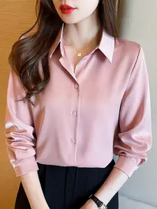 StyleCast Women Spread Collar Solid Formal Shirt