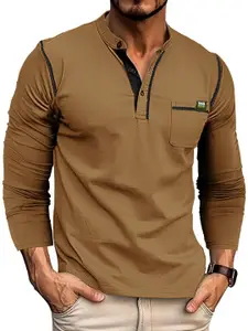 StyleCast x Revolte Men Henley Neck T-shirt