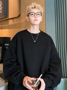 StyleCast x Revolte Men Solid Round Neck Cotton Pullover Sweatshirt