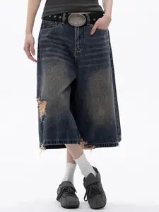 StyleCast x Revolte Women Regular Fit Mid-Rise Mildly Distressed Heavy Fade Jeans