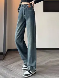 StyleCast Women Straight Fit High-Rise Cotton Jeans