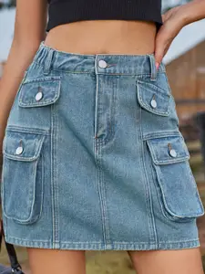 StyleCast Denim Straight Mini Skirt