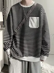 StyleCast x Revolte Men Striped Round Neck Pullover Sweatshirt