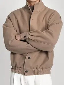 StyleCast x Revolte Men Stand Collar Solid Casual Bomber Jacket