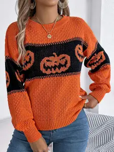 StyleCast x Revolte Women Self Design Cable Knit Pullover