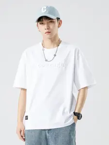 StyleCast x Revolte Men Typography Printed Round Neck Cotton Relaxed Fit T-shirt