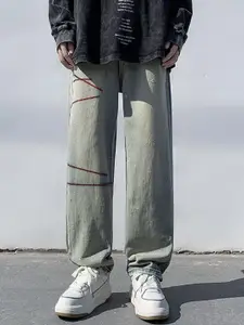 StyleCast x Revolte Men Mid-Rise Wide Leg Light Fade Jeans