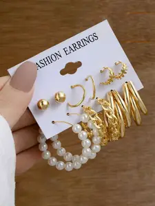 Celestique Set Of 6 Circular Shaped Korean Studs