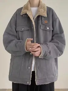 StyleCast x Revolte Men Spread Collar Solid Casual Parka Jacket