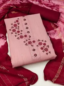 Panzora Floral Embroidered Thread Work Unstitched Dress Material