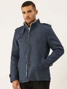 StyleCast x Revolte Men Sherpa Fur Trim Tailored Jacket