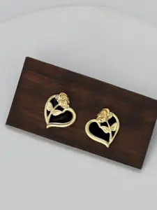 KRENOZ Gold-Plated Heart Shaped Studs