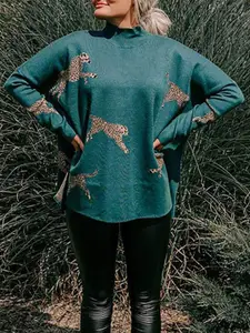 StyleCast x Revolte Women Printed Turtle Neck Pullover Sweaters