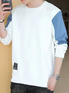 StyleCast x Revolte Men Colourblocked Round Neck Long Sleeves Sweatshirt
