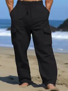 StyleCast x Revolte Men Pleated Mid-Rise Cargos Trousers