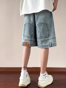 StyleCast Men Washed Loose Fit Denim Cotton Shorts