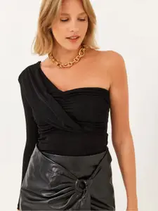 BIANCO LUCCI Women One Shoulder Fitted Top