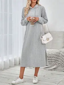 StyleCast x Revolte Hooded A-Line Midi Dress