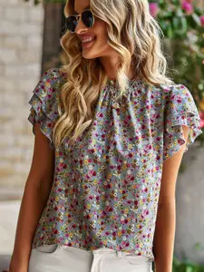StyleCast Women Floral Printed Round Neck Top