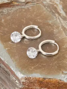 Accessorize Sterling Silver Cubic Zirconia Studded Circular Hoop Earrings