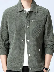 StyleCast x Revolte Men Green Solid Casual Windcheater Jacket
