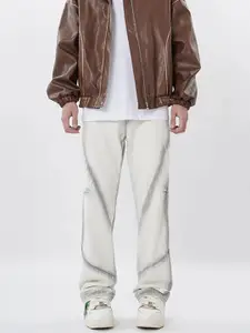 StyleCast x Revolte Men Mildly Distressed flared Jeans