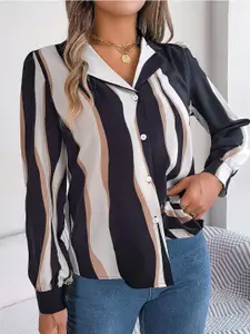 StyleCast Blue Vertical Striped Casual Shirt