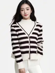 StyleCast Women Striped Round Neck Sweater